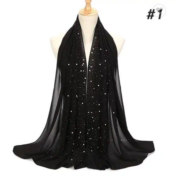 hijabs/scarfs/ shawl solid color shiny chiffon scarf hijab - Picture 7 of 16